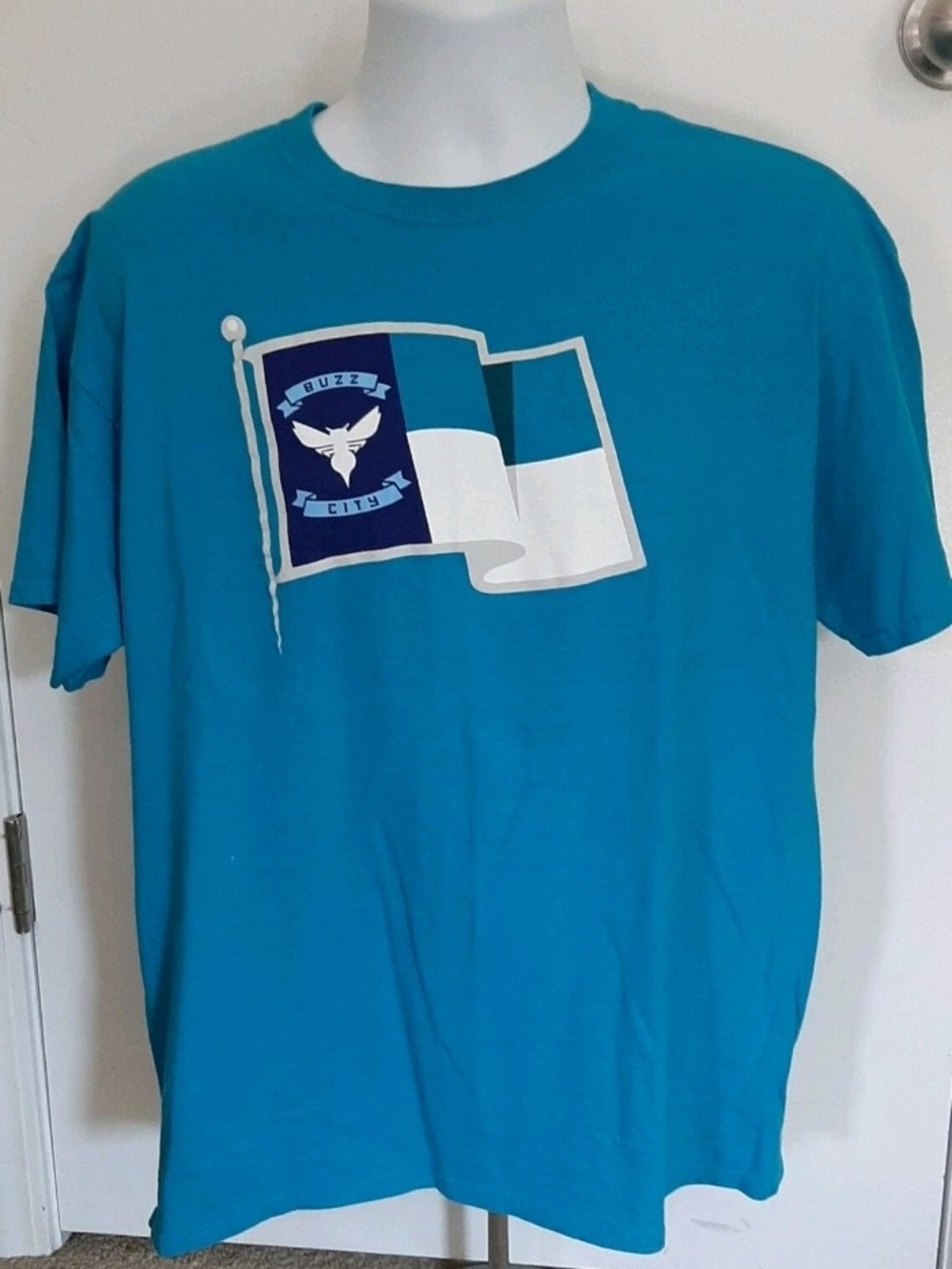 Charlotte Hornets - Buzz City North Carolina Flag Blue/Tee Men's Large Tee Shirt